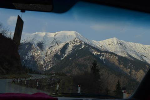 First snowcapped mountain sighting on the drive up